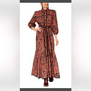 Brand Avec les filles floral long sleeve cotton poplin dresss